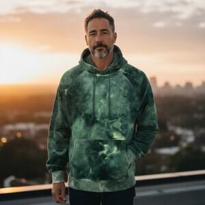 Spark Paws Green Tie Dye Hoodie Men’s 2XL Soft Fleece Pullover New